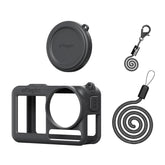 For DJI Osmo Action 5 Pro aMagisn Silicone Protective Case with Lanyard and Lens Cap
